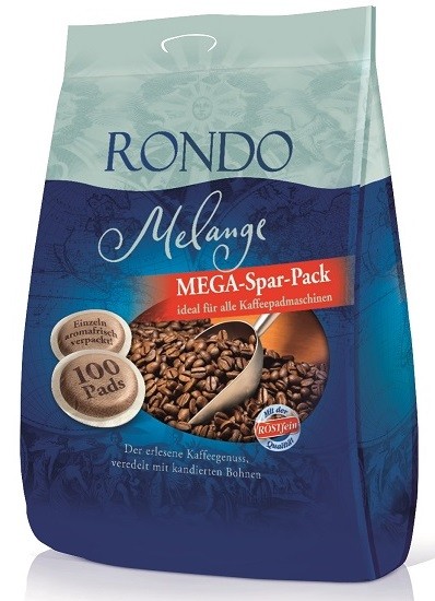 Röstfein Rondo Melange Kaffeepads 100 Pads Tassenportionen feiner Filterkaffee